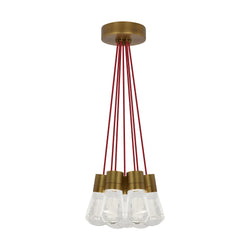 Visual Comfort Modern Collection 700TDALVPMC7RR-LED922 Sean Lavin Alva Pendant 7 Light 120 Volts 14in Length 2200K in Aged Brass