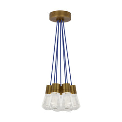 Visual Comfort Modern Collection 700TDALVPMC7UR-LED922 Sean Lavin Alva Pendant 7 Light 120 Volts 14in Length 2200K in Aged Brass