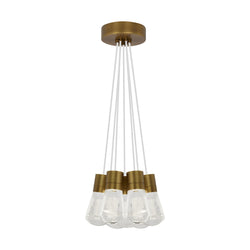 Visual Comfort Modern Collection 700TDALVPMC7WR-LED922 Sean Lavin Alva Pendant 7 Light 120 Volts 14in Length 2200K in Aged Brass