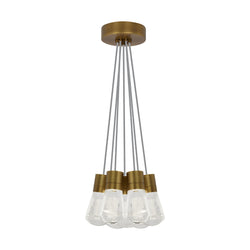 Visual Comfort Modern Collection 700TDALVPMC7YR-LED922 Sean Lavin Alva Pendant 7 Light 120 Volts 14in Length 2200K in Aged Brass