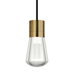 Visual Comfort Modern Collection 700TDALVPMCBR-LED922 Sean Lavin Alva Pendant 1 Light 120 Volts 3.6in Length 2200K in Aged Brass