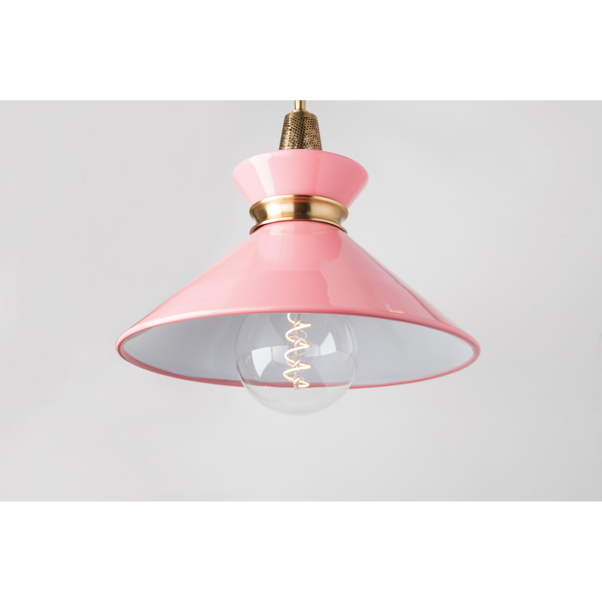 Kiki 1-Light Pendant in  Aged Brass/Cream 18L x 18W x 15.25H