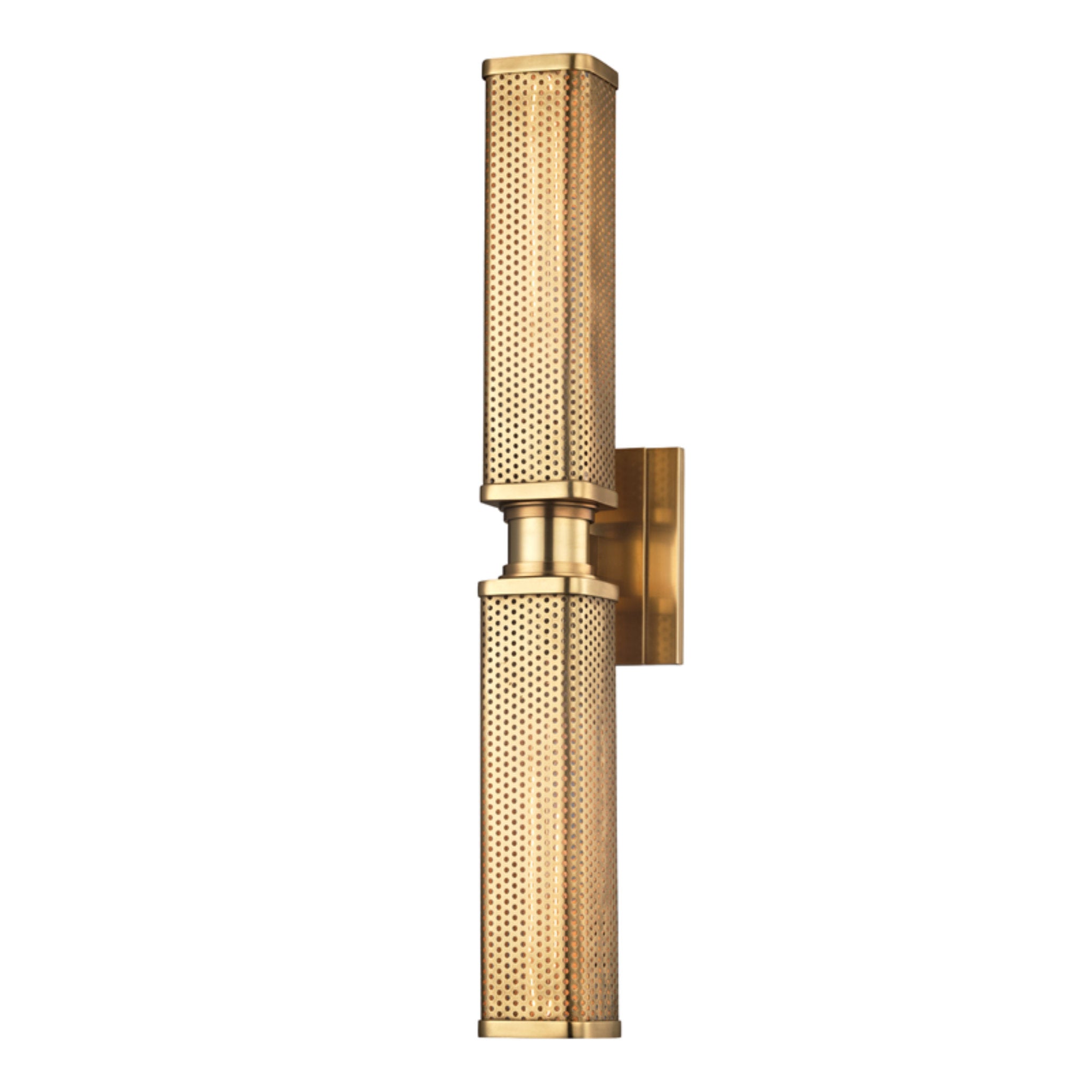 Gibbs 2 Light Wall Sconce in Aged Brass