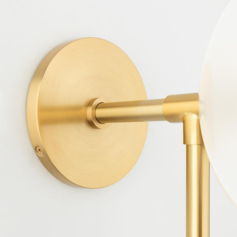 Ashleigh 2 Light Wall Sconce in Aged Brass