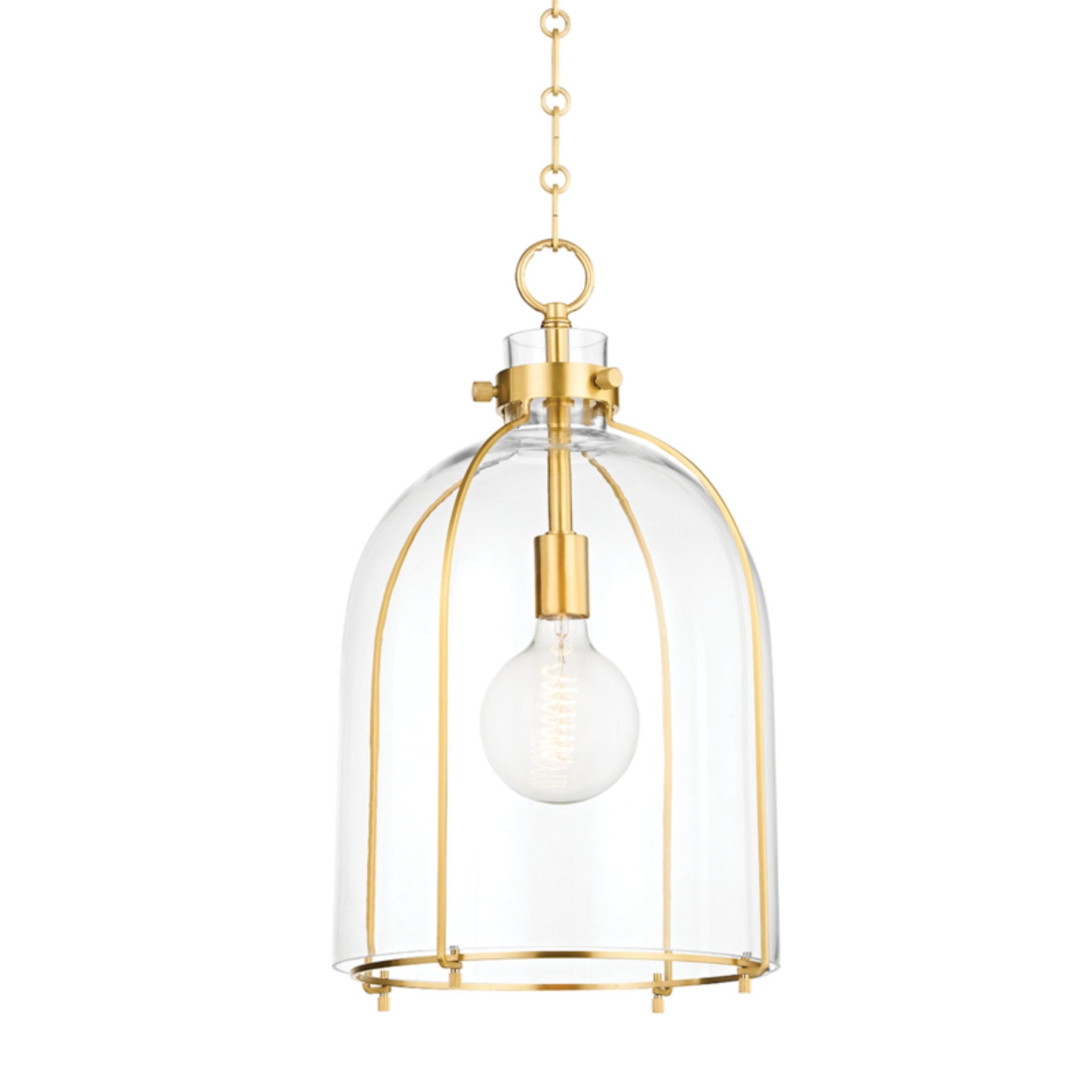 Eldridge 1-Light Pendant in  Aged Brass 15.5L x 15.5W x 23.5H