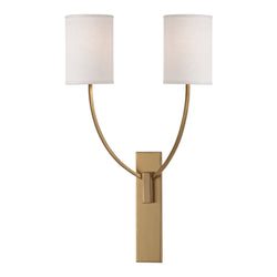 Colton 2 Light Wall Sconce in Aged Brass