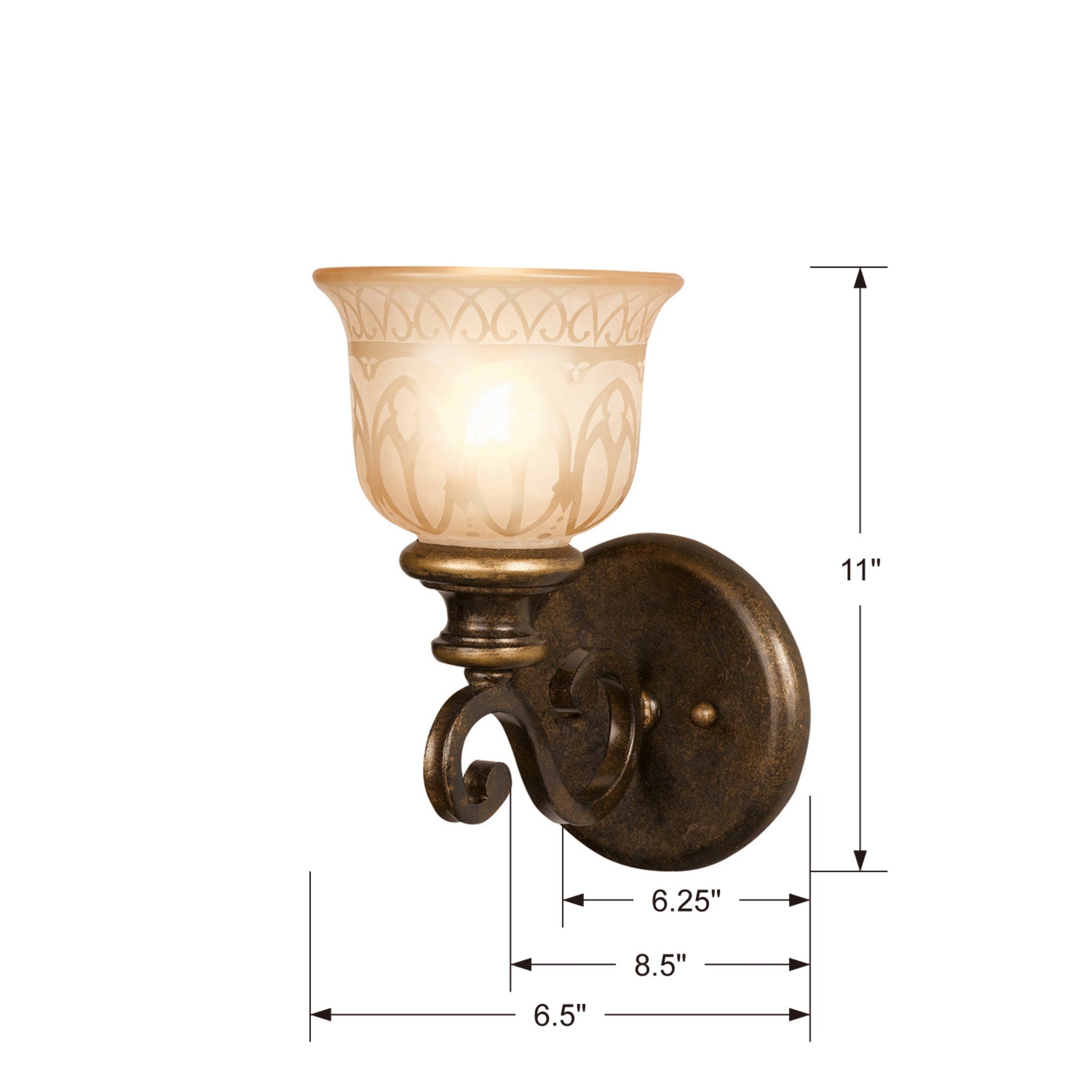 Norwalk 6.25'' Bronze Umber Sconce Bronze 6.25"W x 11"H x 8.5"D