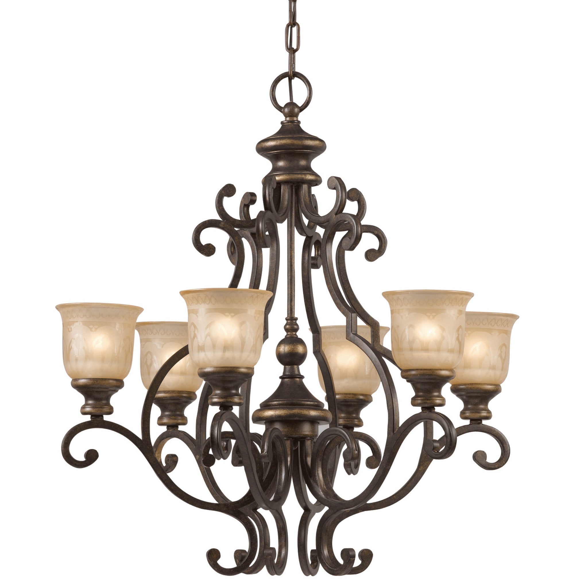 Norwalk 28'' Bronze Umber Chandelier Bronze 28"W x 29.5"H x 28"D