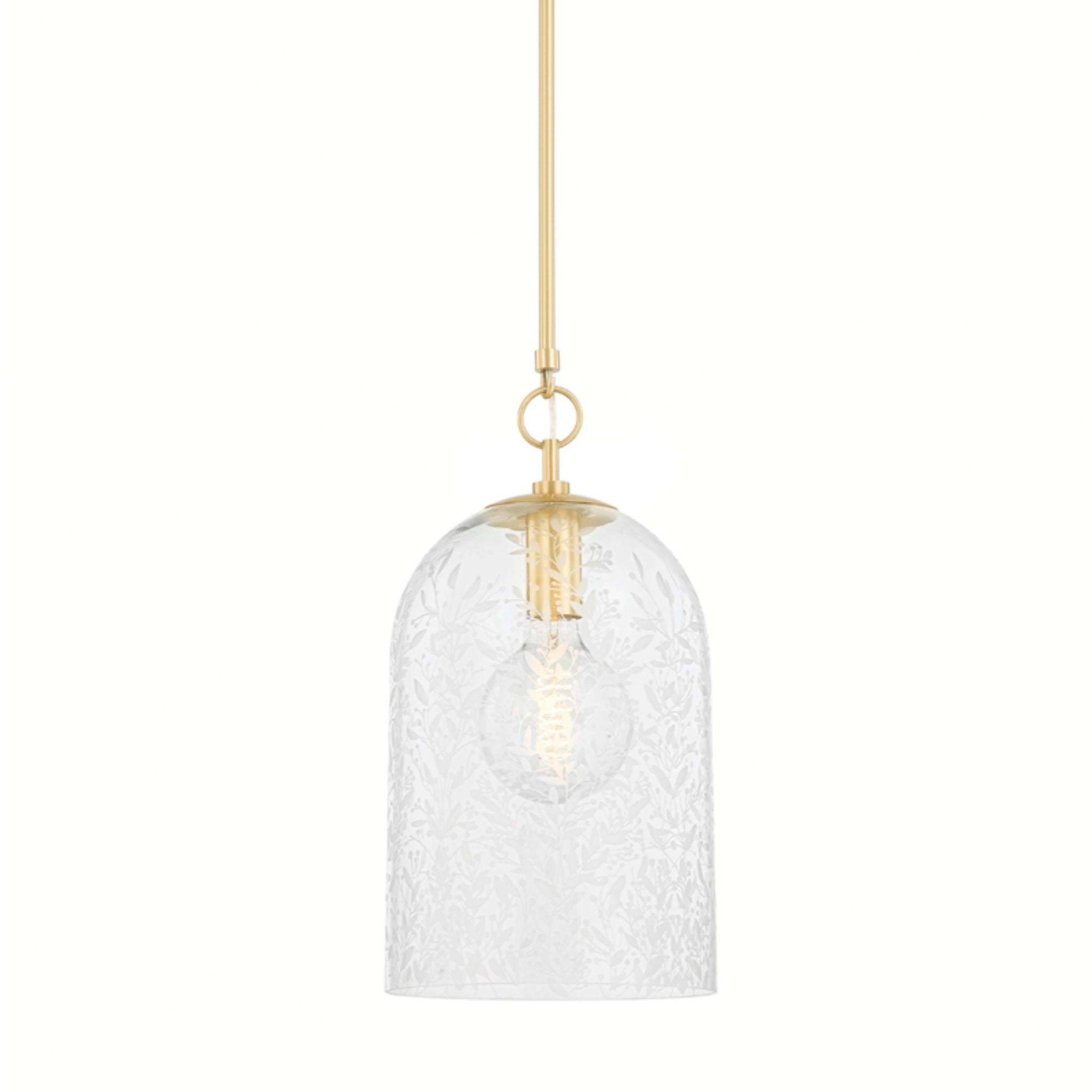 Belleville 1-Light Pendant in  Aged Brass 10L x 10W x 18.5H
