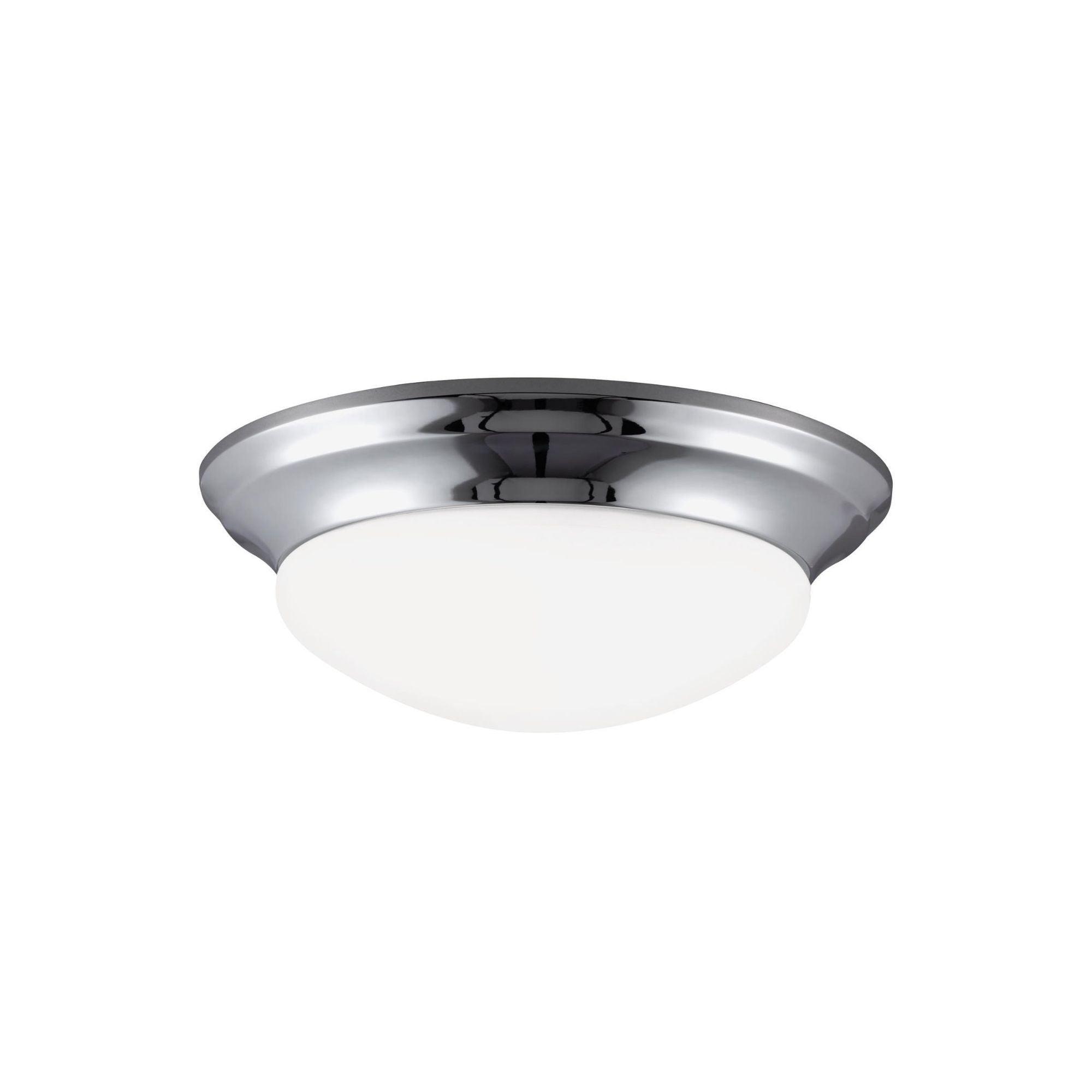 Nash Three Light Ceiling Flush Mount LED Contemporary Fixture 5.5" Height Steel Round Satin Etched Shade in Chrome