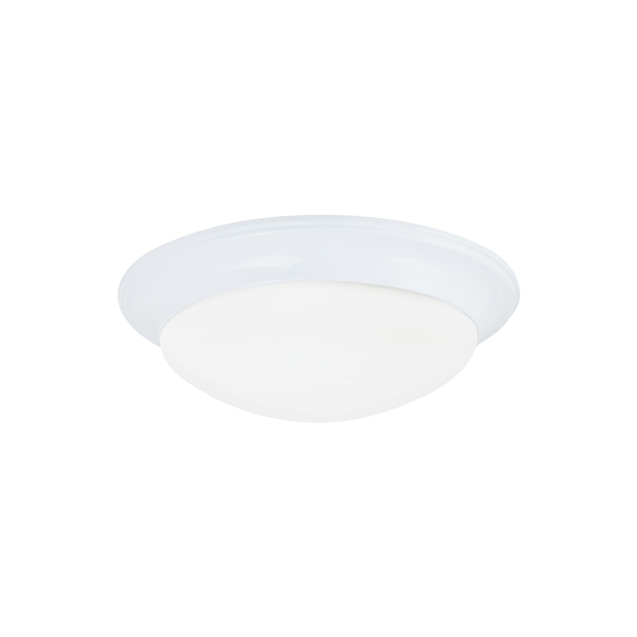 Nash Three Light Ceiling Flush Mount LED Contemporary Fixture 5.5" Height Steel Round Satin Etched Shade in White