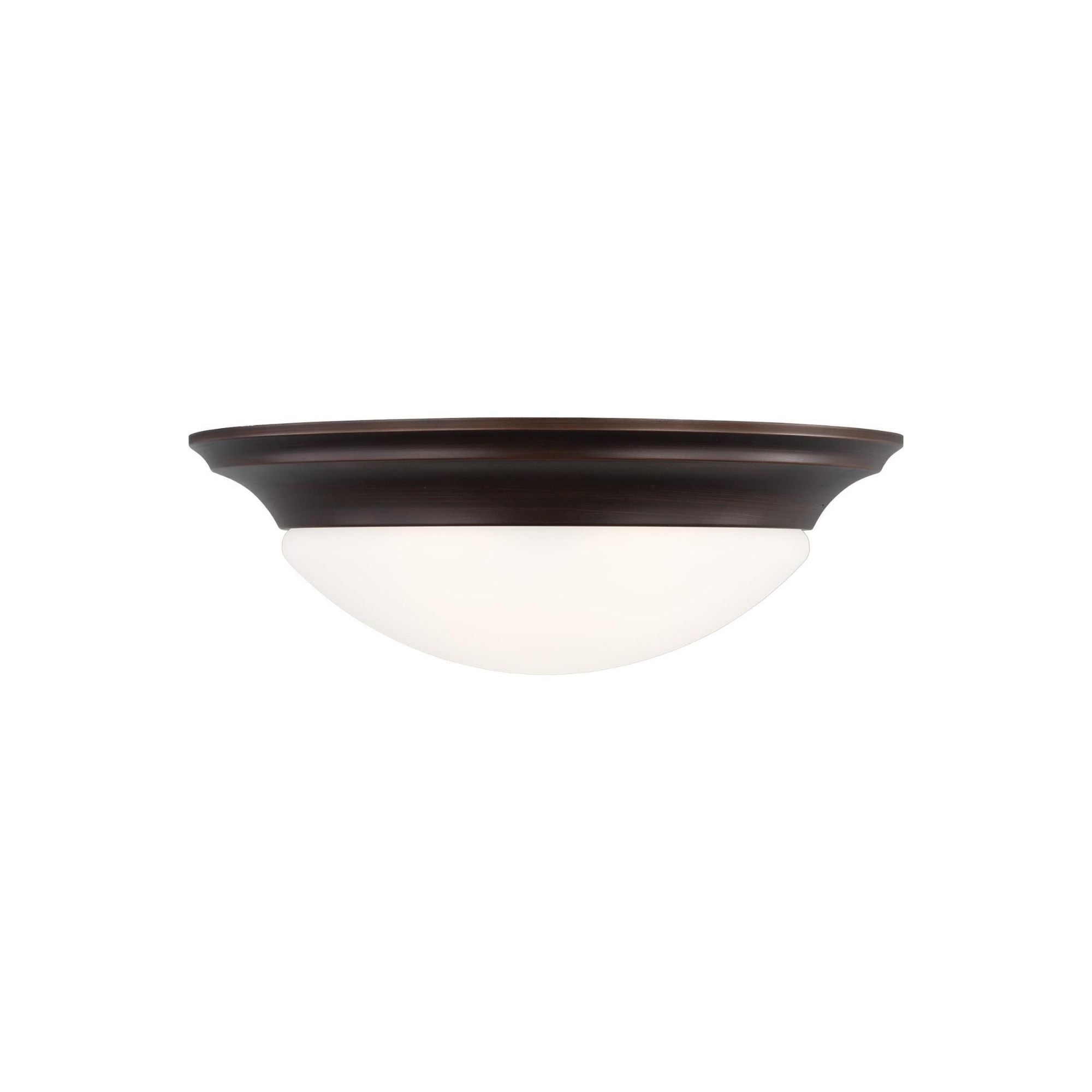 Nash Three Light Ceiling Flush Mount LED Contemporary Fixture 5.5" Height Steel Round Satin Etched Shade in Bronze