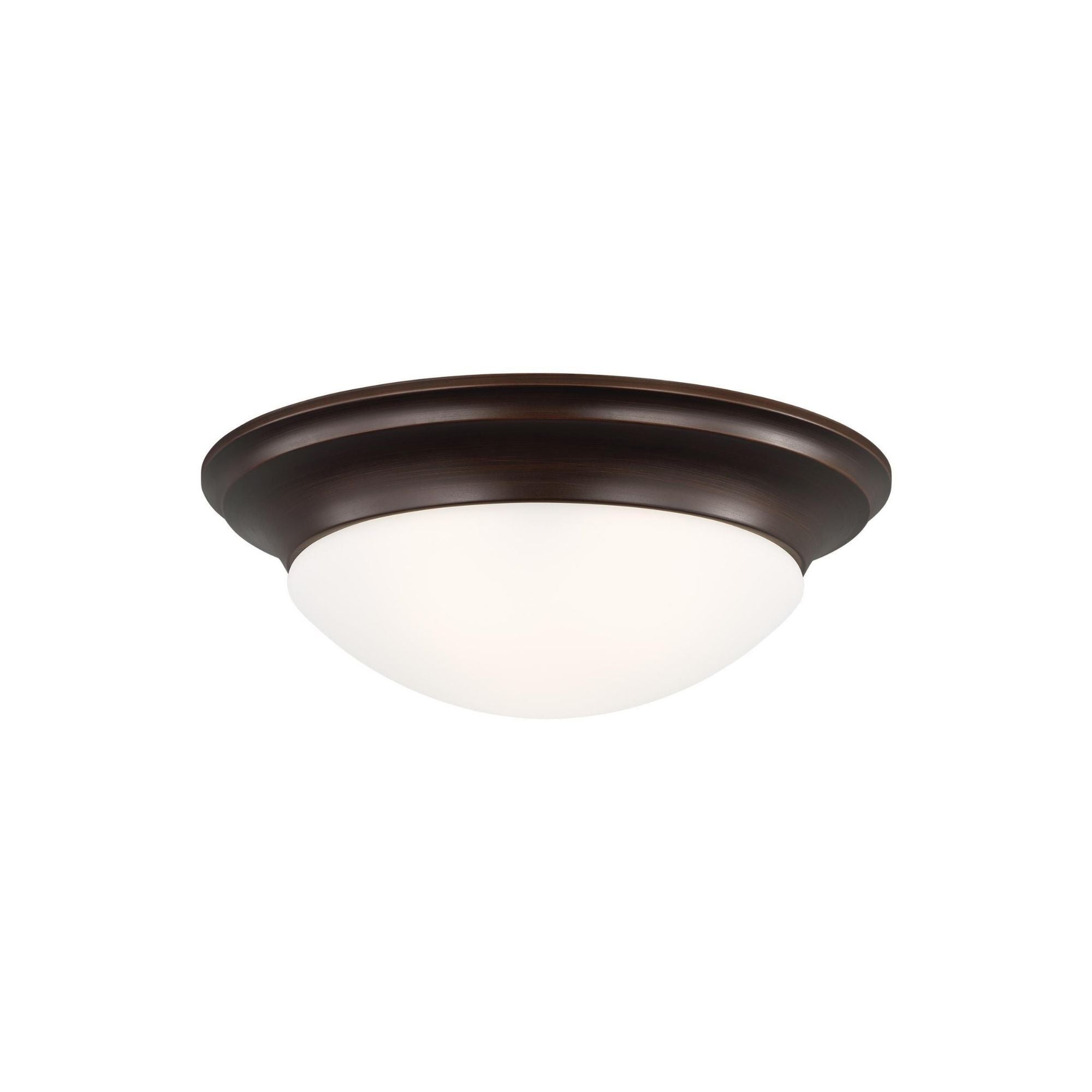 Nash Three Light Ceiling Flush Mount LED Contemporary Fixture 5.5" Height Steel Round Satin Etched Shade in Bronze