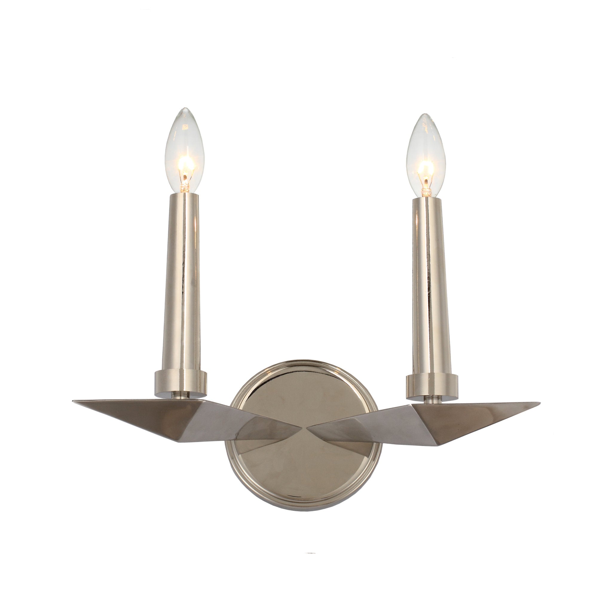 Palmer 11.75'' Wide 2 Light Polished Nickel Sconce Silver 11.75"W x 9.5"H x 6.25"D