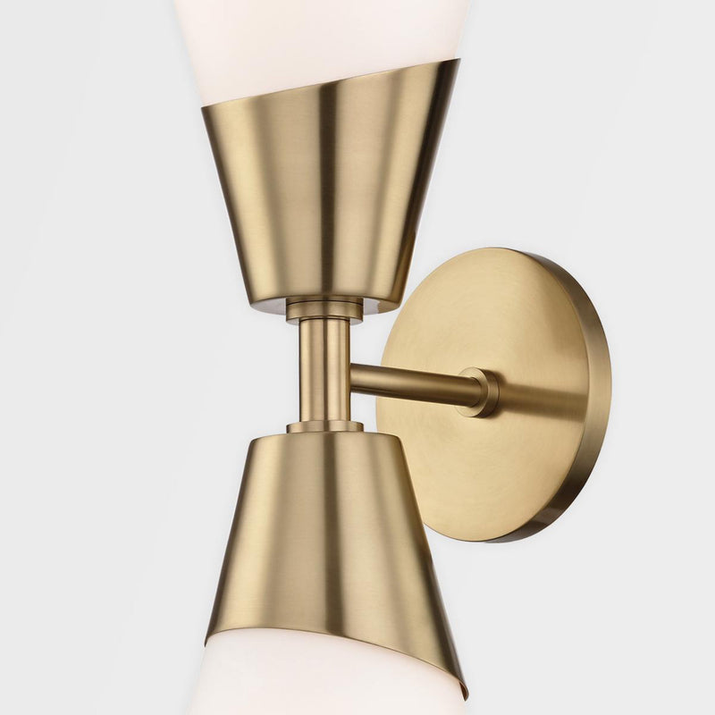 Cora 1 Light Wall Sconce in Aged Brass