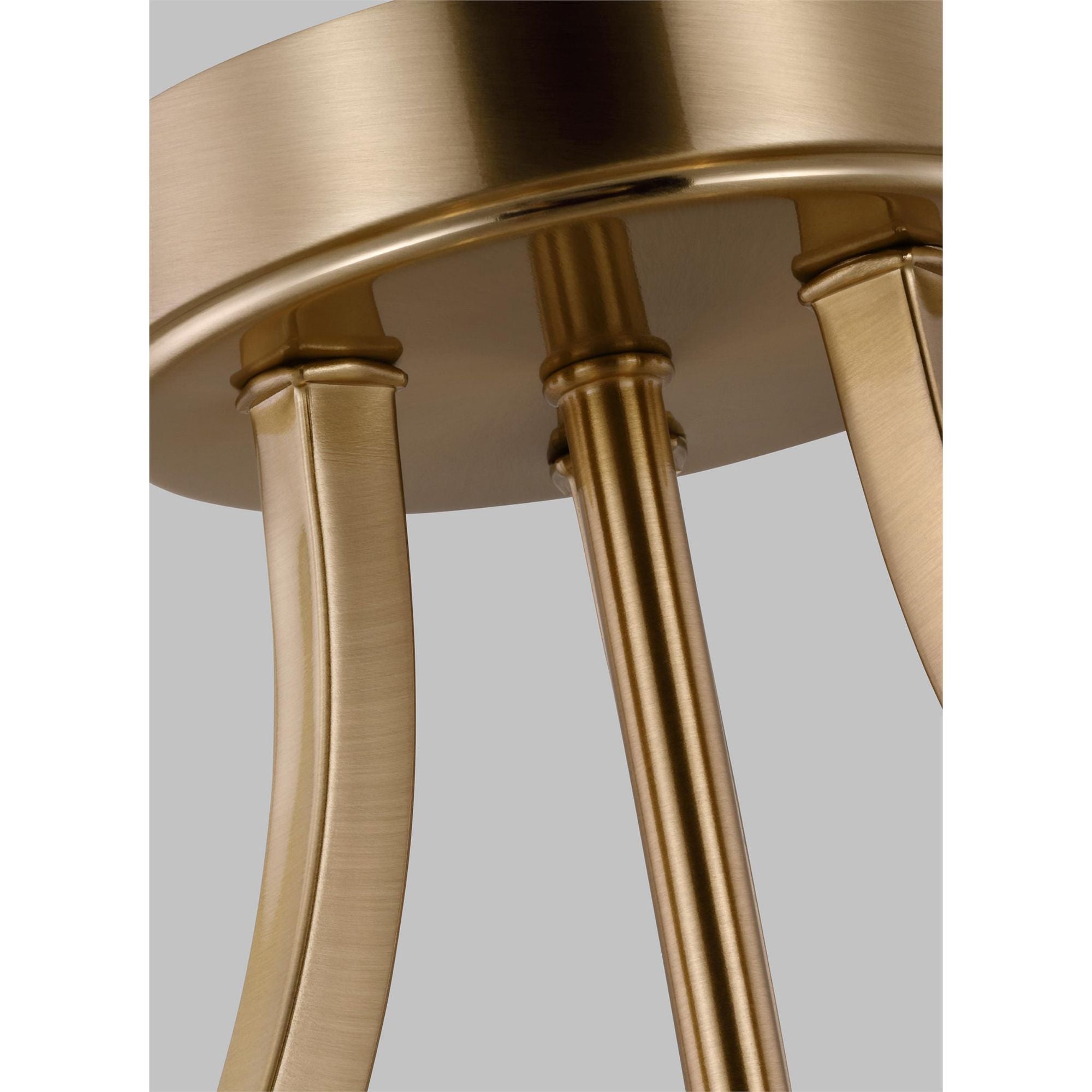 Geary Medium Three Light Semi-Flush Convertible Pendant Transitional Ceiling Fixture 16.375" Height Steel Round Satin Etched Shade in Brass
