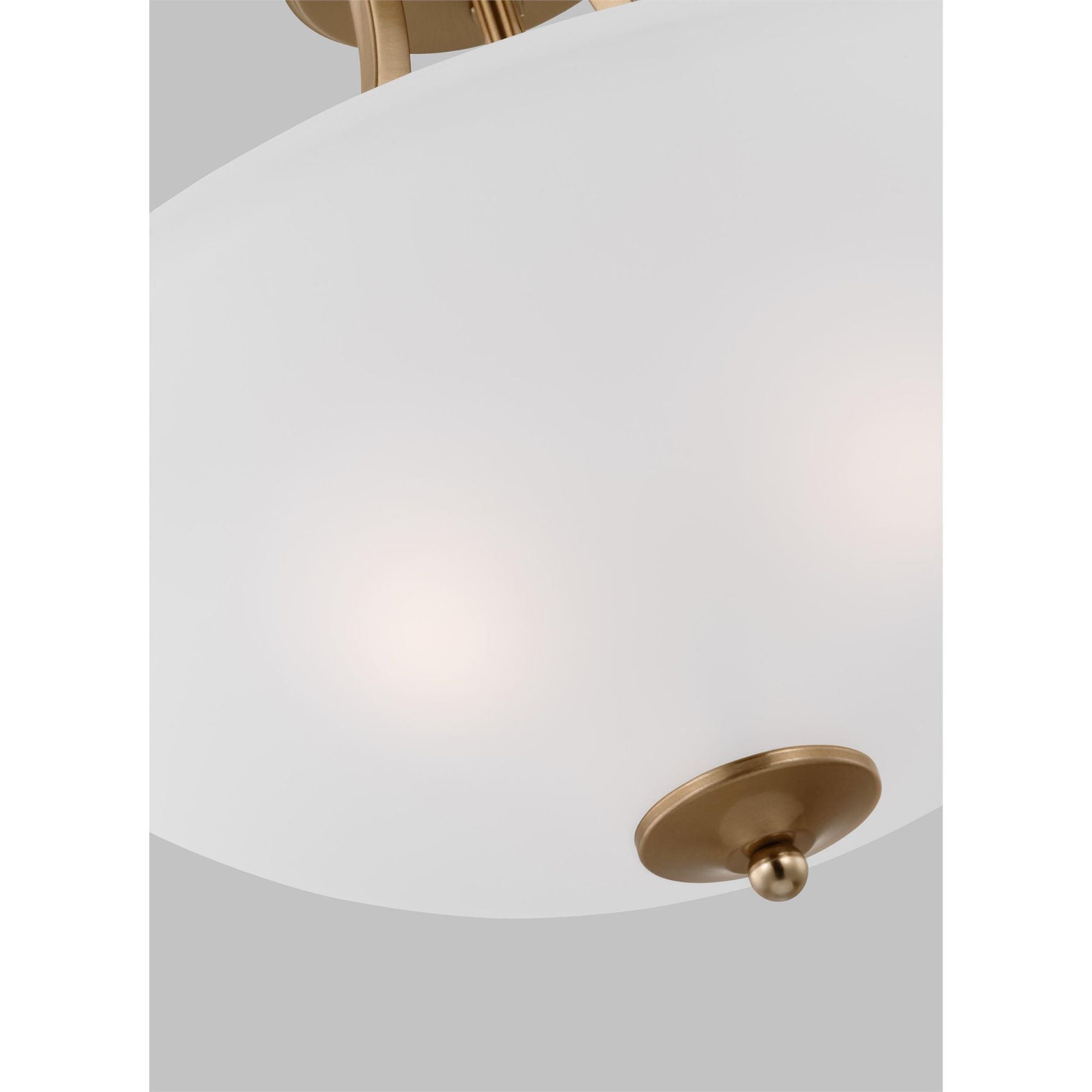 Geary Medium Three Light Semi-Flush Convertible Pendant Transitional Ceiling Fixture 16.375" Height Steel Round Satin Etched Shade in Brass