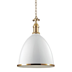 Viceroy 1 Light Pendant in White/aged Brass