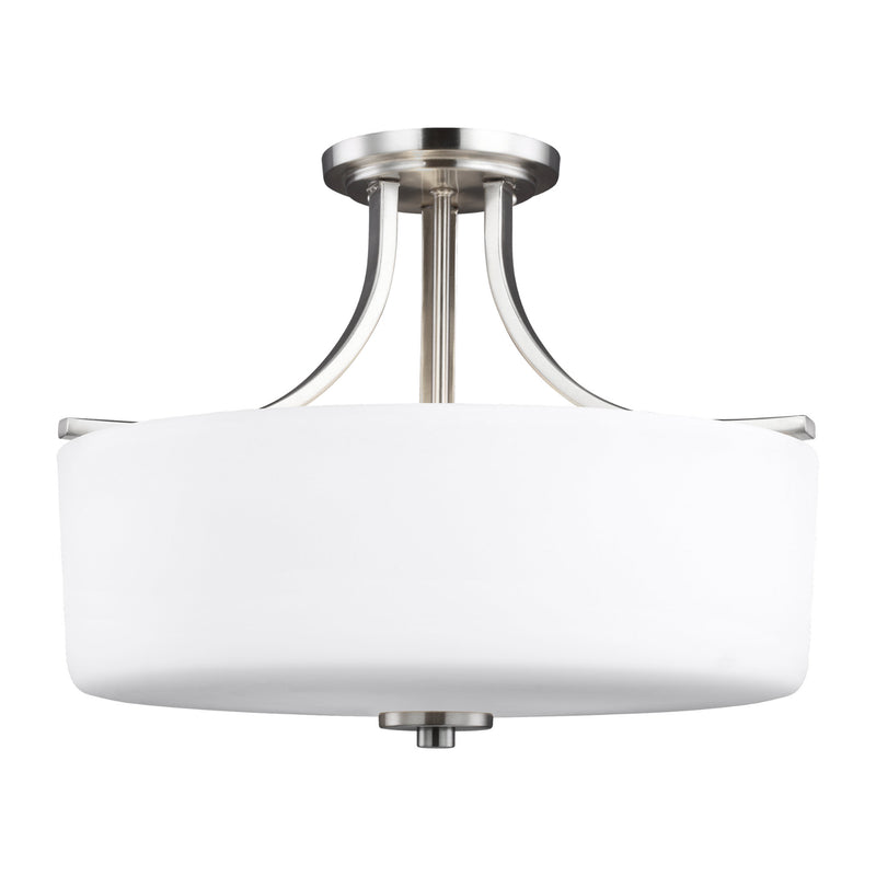 Generation Lighting 7728803-962 Sea Gull Canfield 3 Light Ceiling Light in Brushed Nickel