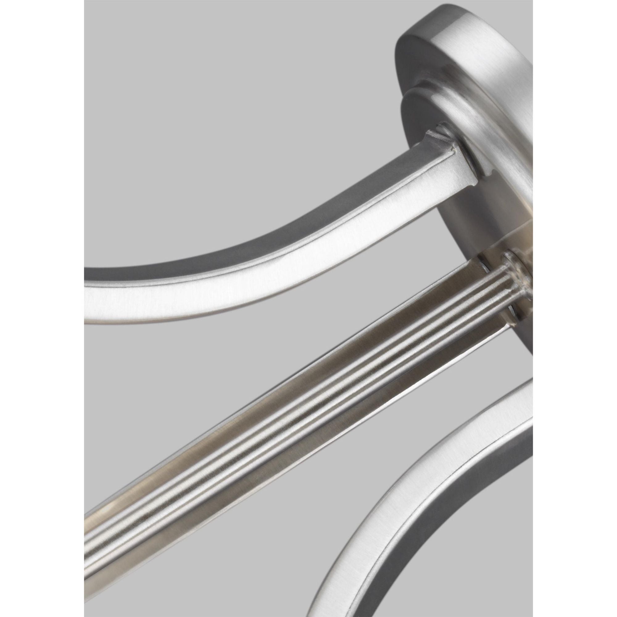 Canfield Three Light Semi-Flush Mount LED Modern Ceiling Fixture 12.5" Height Steel Round Etched / White Inside Shade in Brushed Nickel