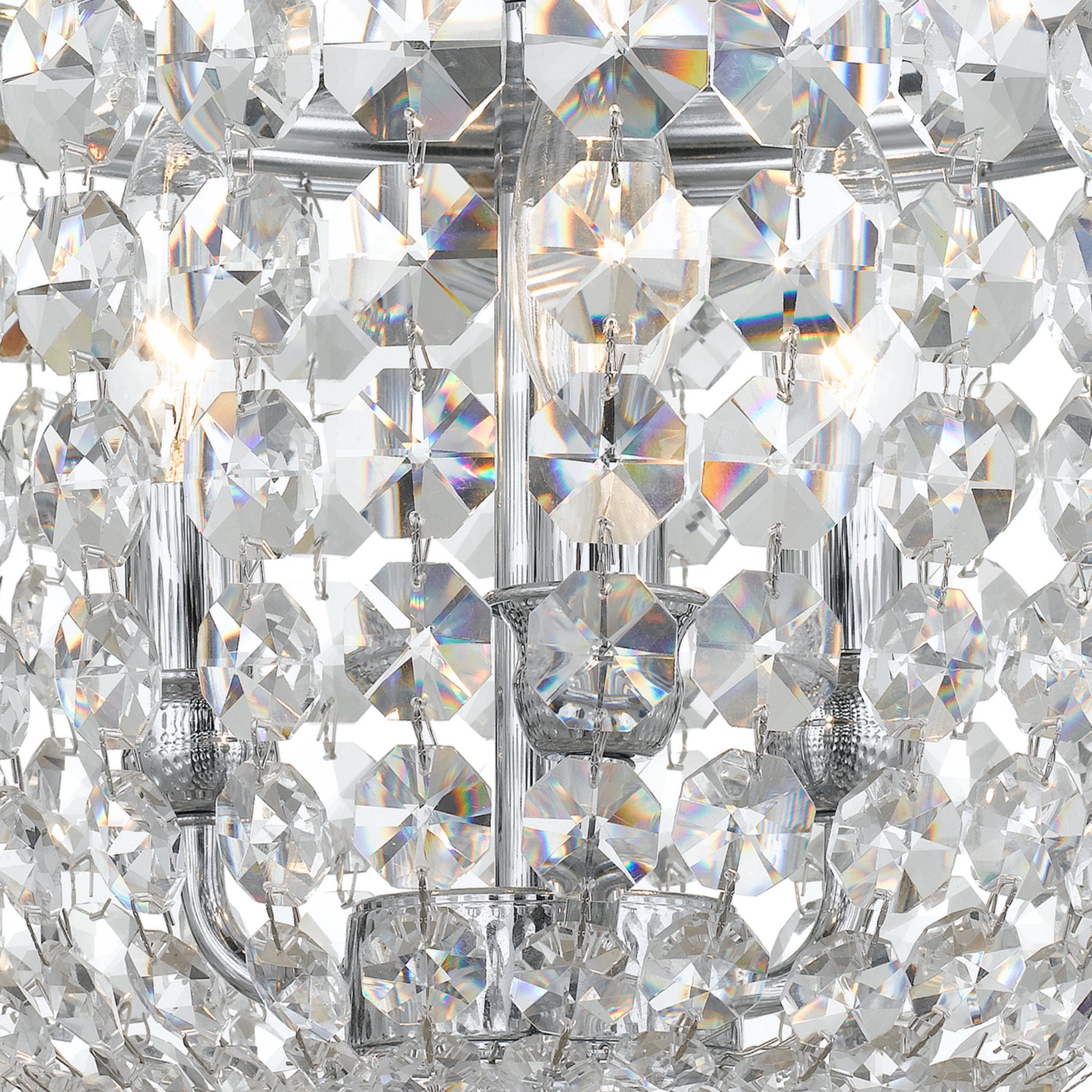 Archer 11.5'' Hand Cut Crystal Polished Chrome Semi Flush Mount Silver 11.5"W x 14.5"H x 11.5"D