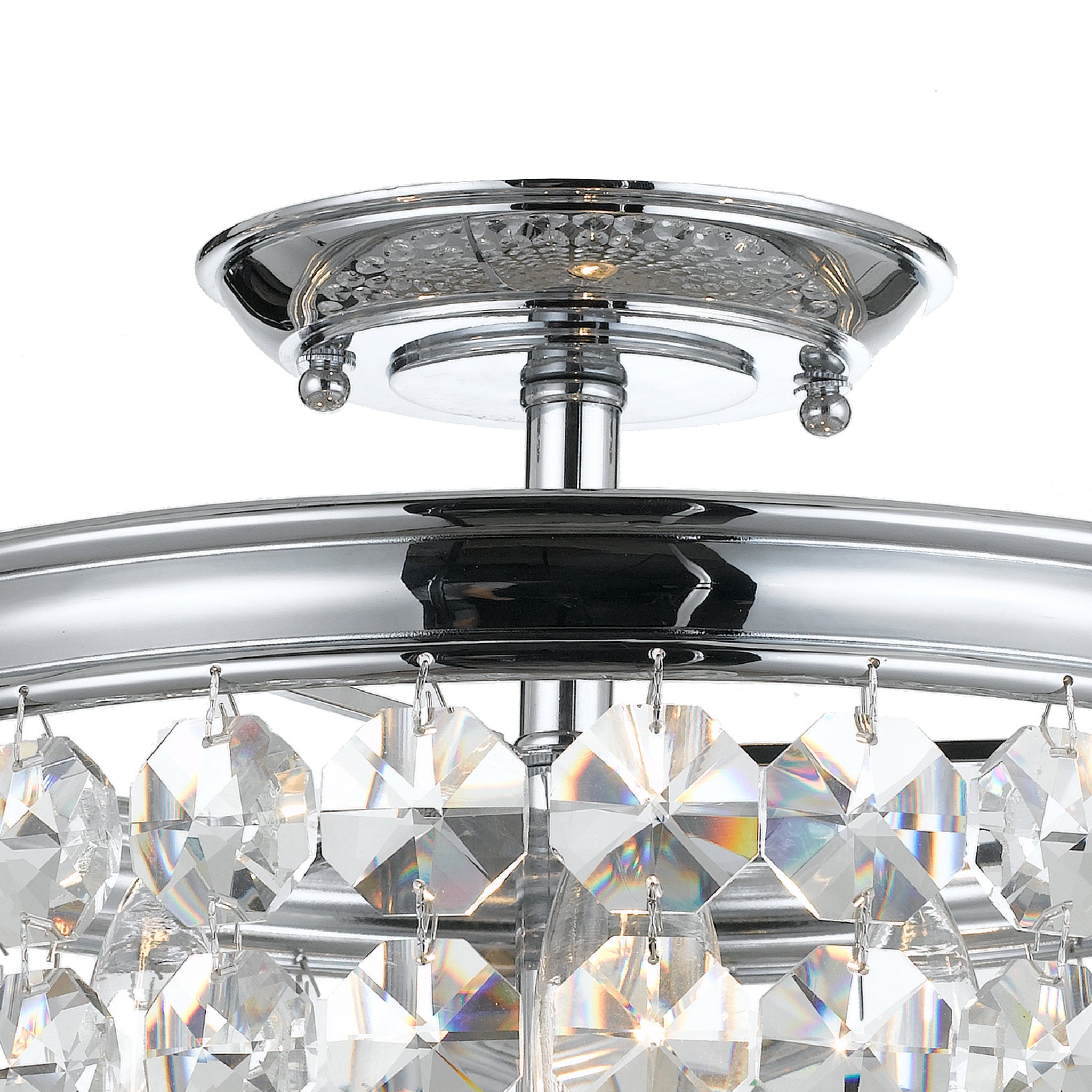 Archer 11.5'' Hand Cut Crystal Polished Chrome Semi Flush Mount Silver 11.5"W x 14.5"H x 11.5"D