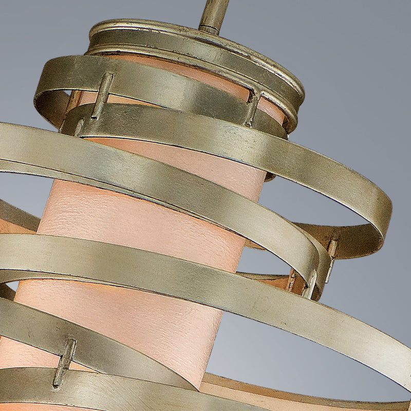 Vertigo 2 Light Pendant in Modern Silver Leaf