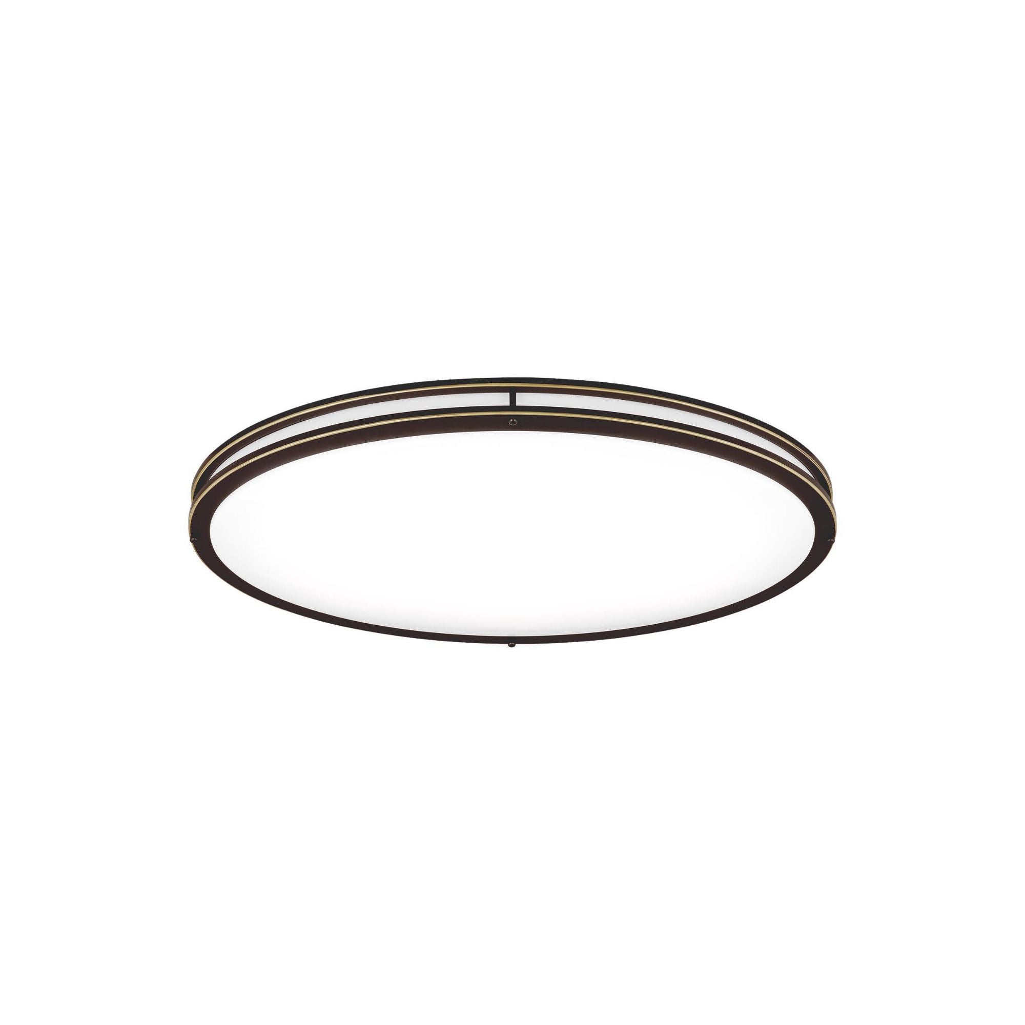 Mahone Oval LED Ceiling Flush Mount Modern Fixture 18" Width 4" Height Steel White Shade in Antique Bronze