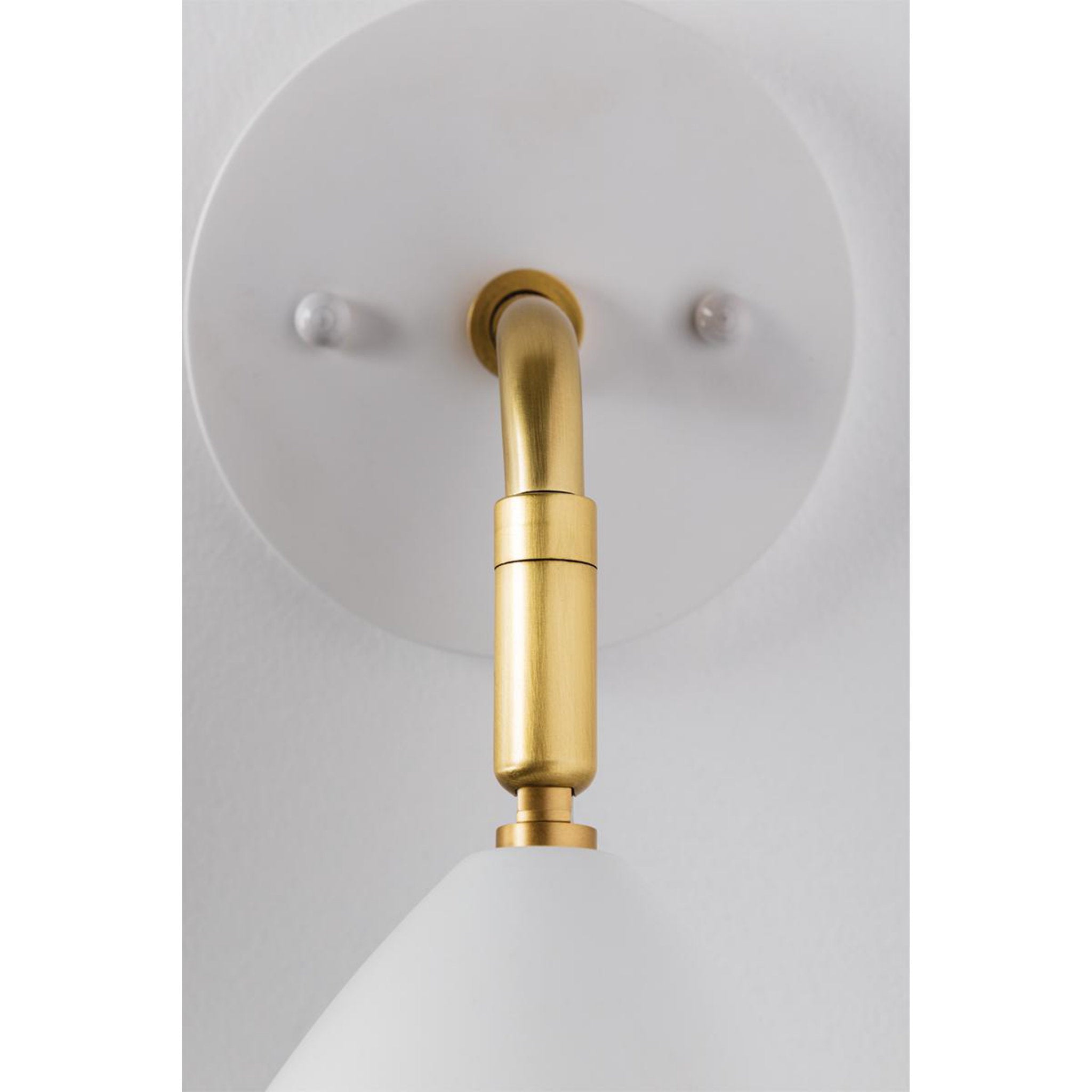 Gia 1-Light Wall Sconce in Aged Brass/Soft Off White