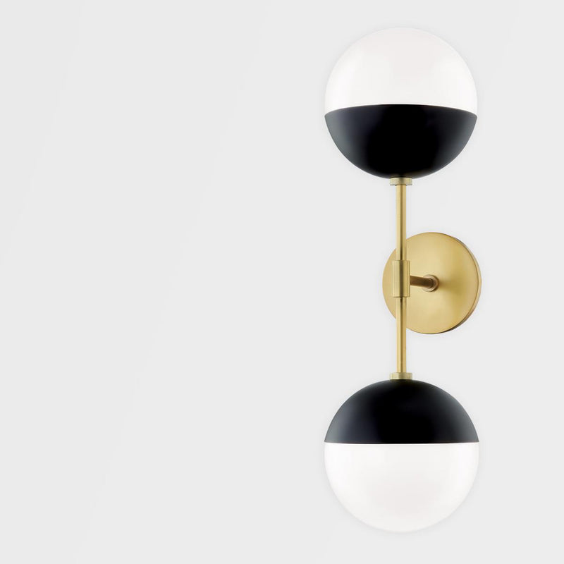 Renee 1 Light Plug-in Sconce in Aged Brass/Black