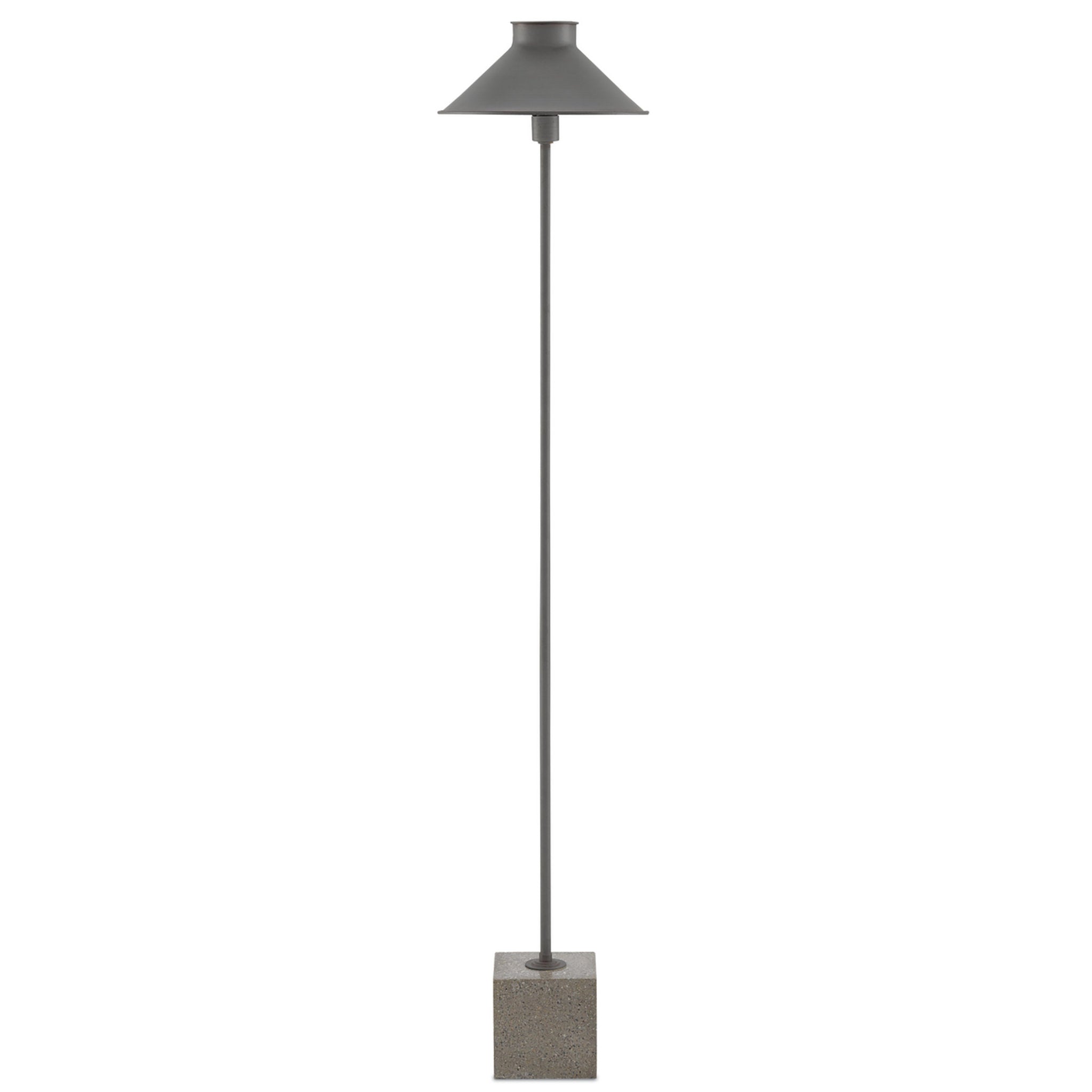 Suzu Gray Floor Lamp - Hiroshi Gray/Painted Silver/Polished Concrete