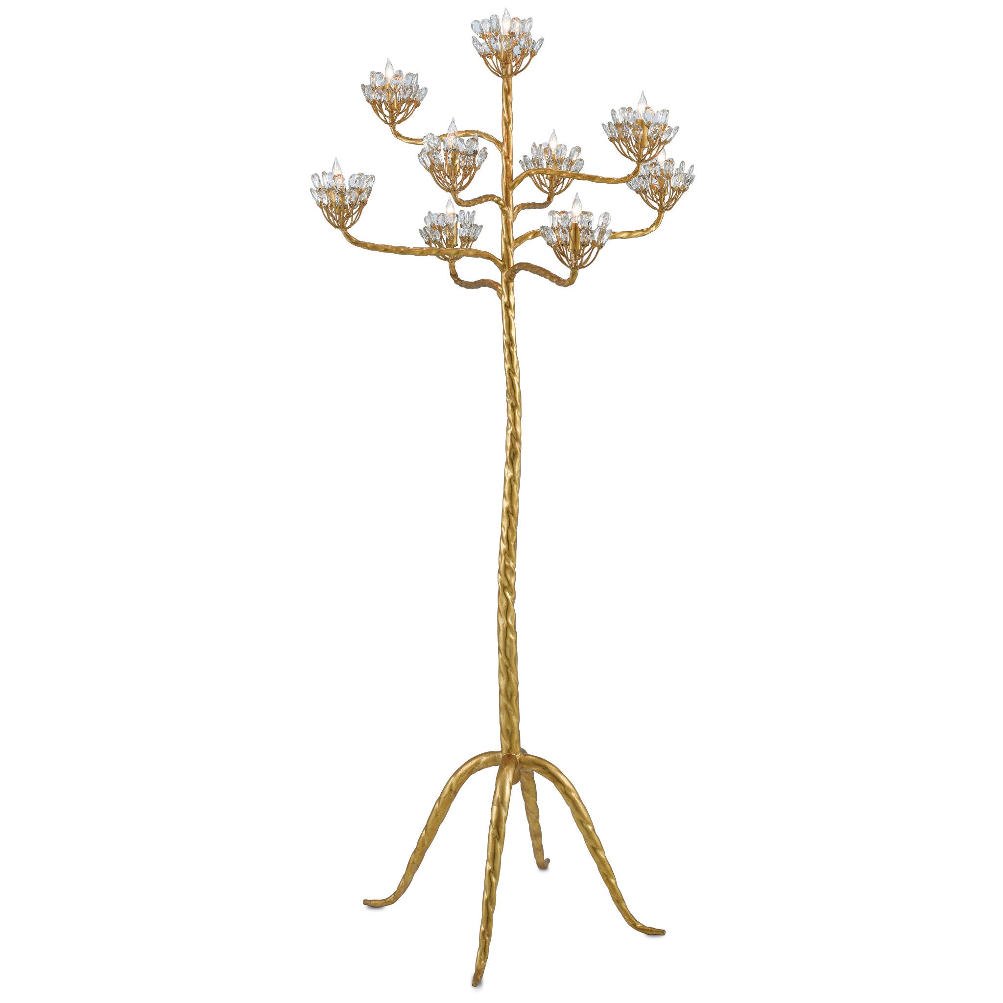 Agave Americana Gold Floor Lamp - Contemporary Gold Leaf