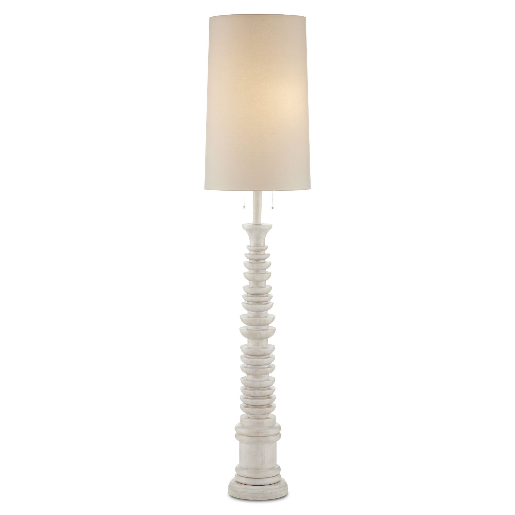 Malayan White Floor Lamp - Whitewash
