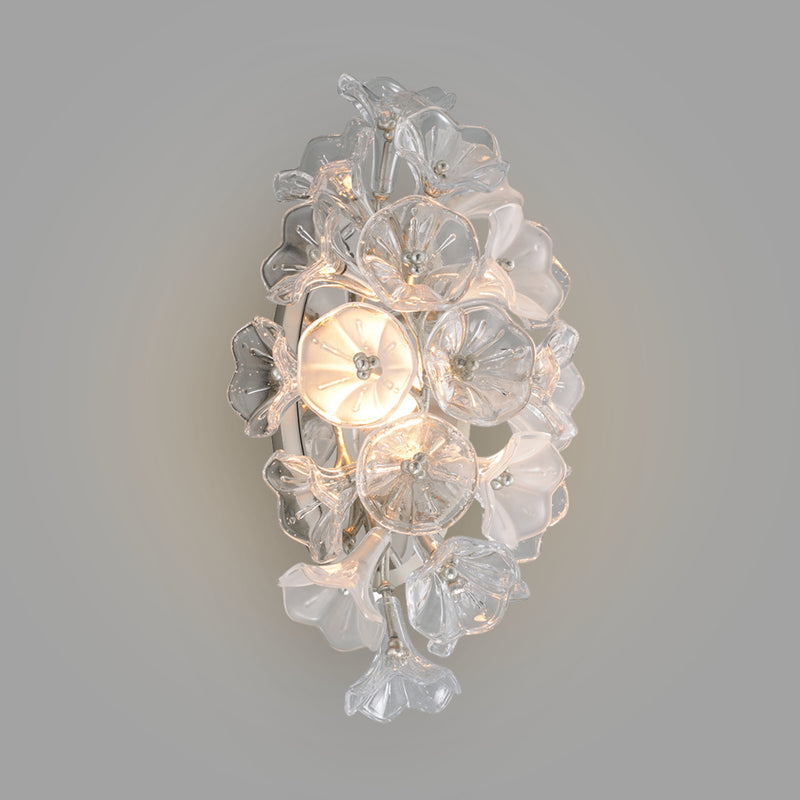 Jasmine 1 Light Wall Sconce in Silver Leaf