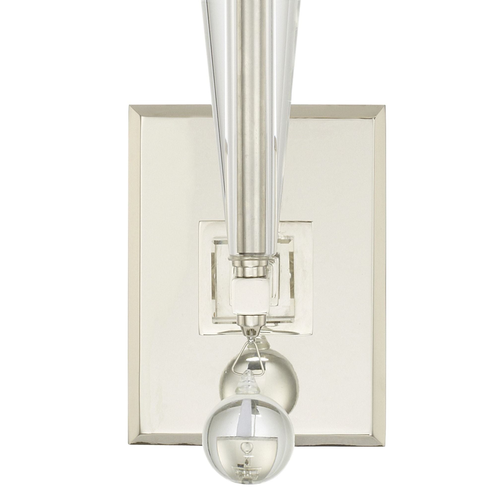 Paxton 1 Light Polished Nickel Sconce Clear Glass Drops Silk Shade 5"W x 17"H x 7.5"D