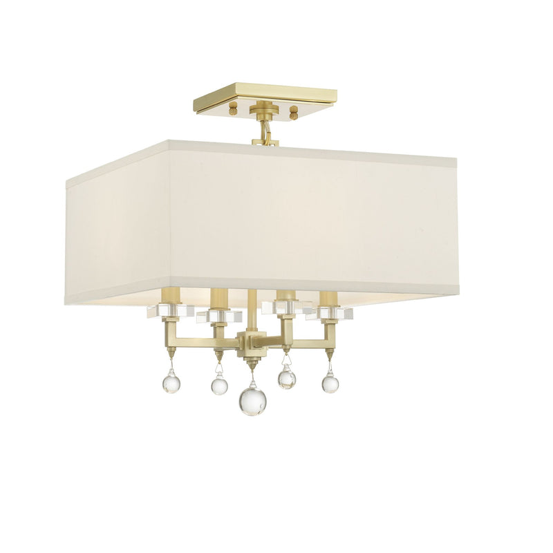 Paxton 4 Light Aged Brass Ceiling Mount