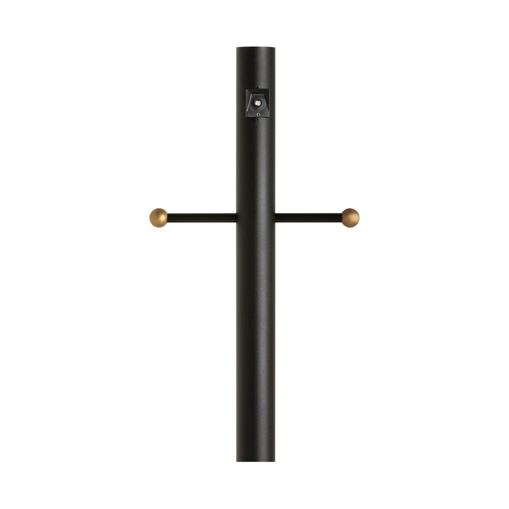 Aluminum Post with Ladder Rest and Photo Cell Traditional Outdoor Fixture 84" Height in Black