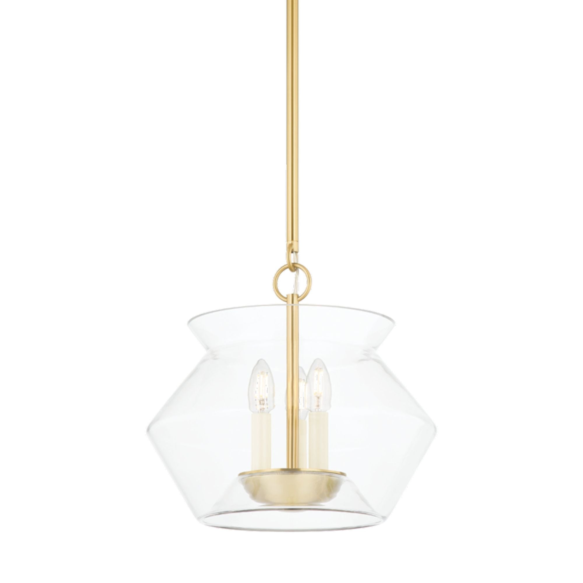 Edmonton 3-Light Lantern in Aged Brass 15W x 14H