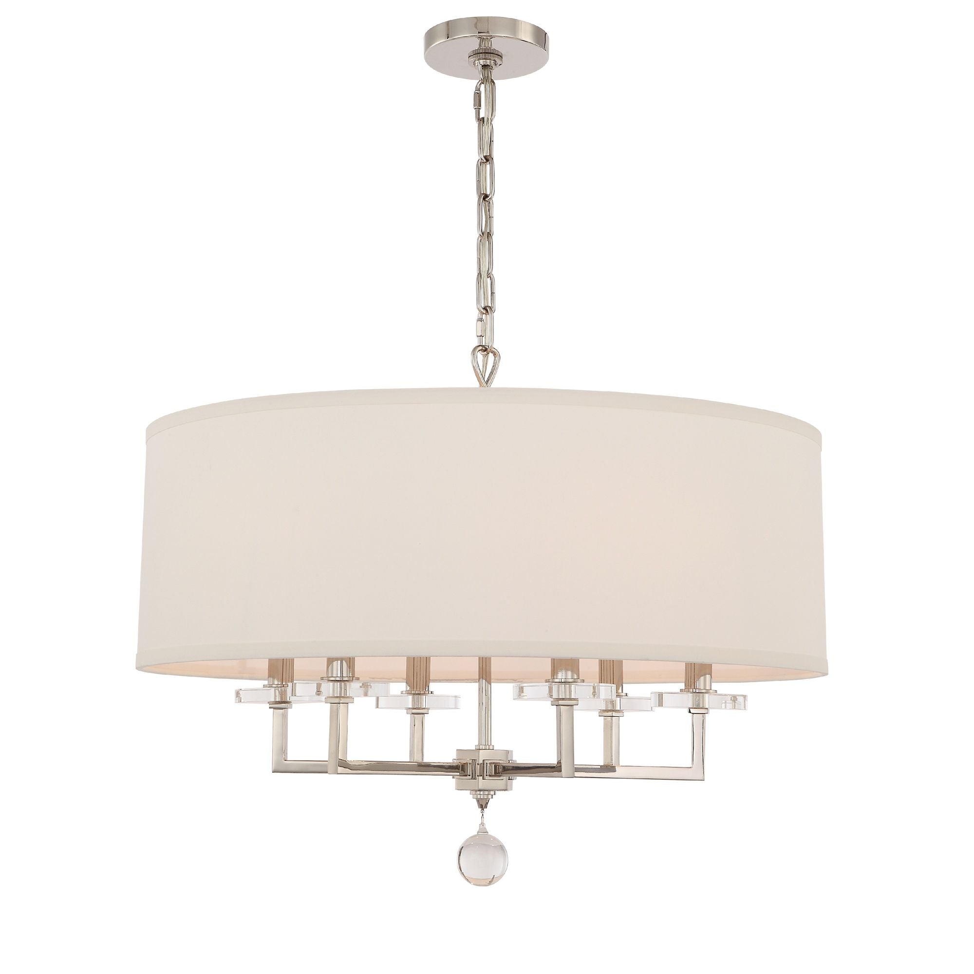 Paxton 6 Light Polished Nickel Chandelier