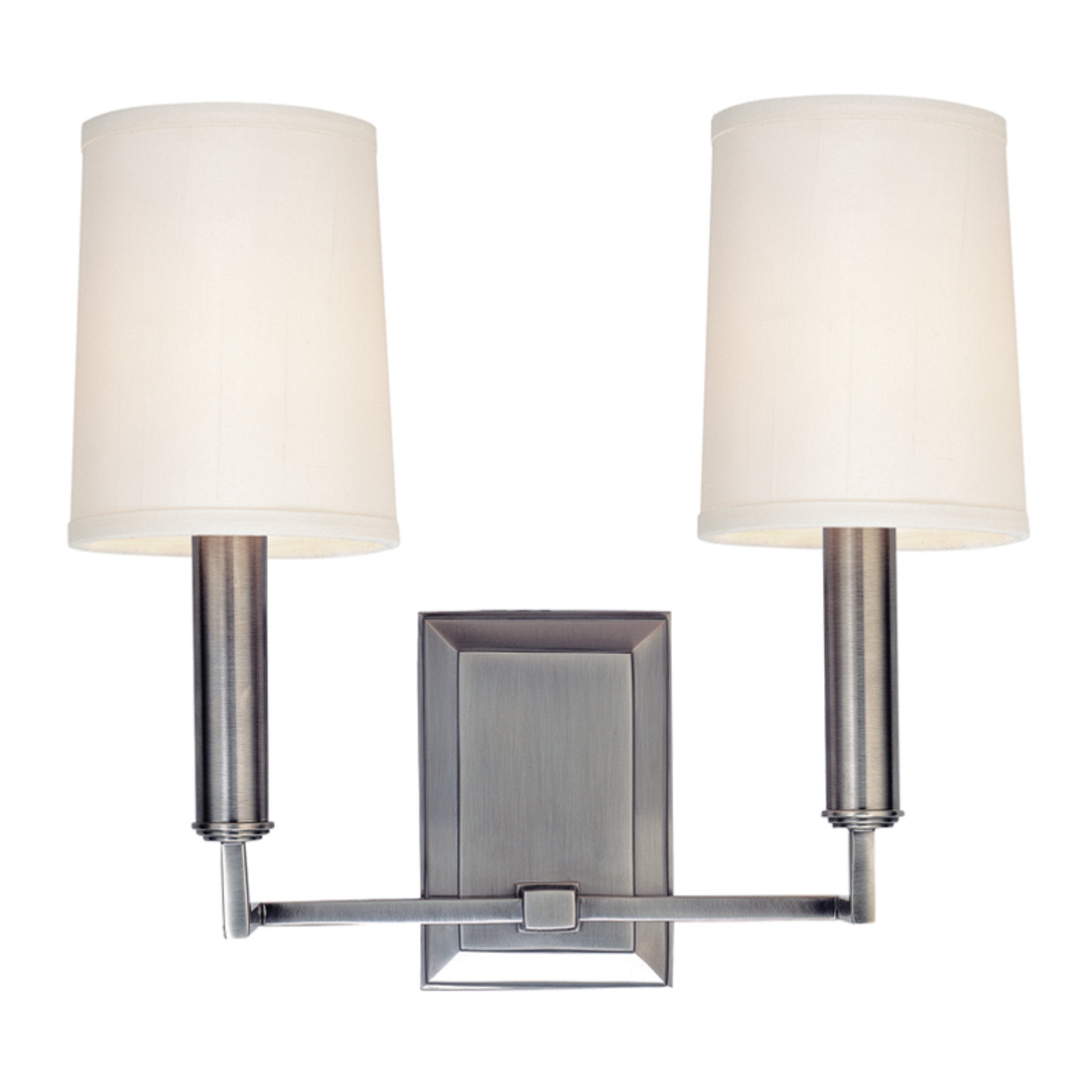 Clinton 2 Light Wall Sconce in Polished Nickel