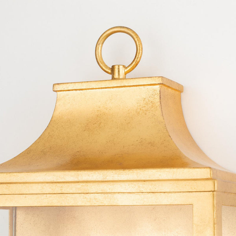 Leigh 2 Light Wall Sconce in Aged Brass/Pink