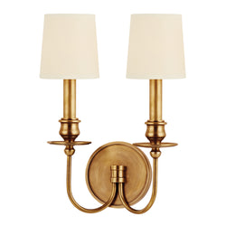 Cohasset 2 Light Wall Sconce in Aged Brass