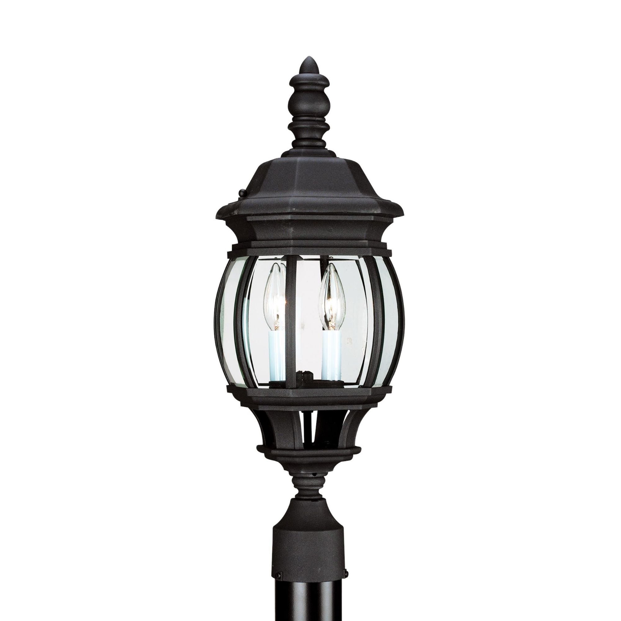 Wynfield Two Light Outdoor Post Lantern LED Traditional Fixture 23" Height Die Cast Aluminum Undefined Shade in Black
