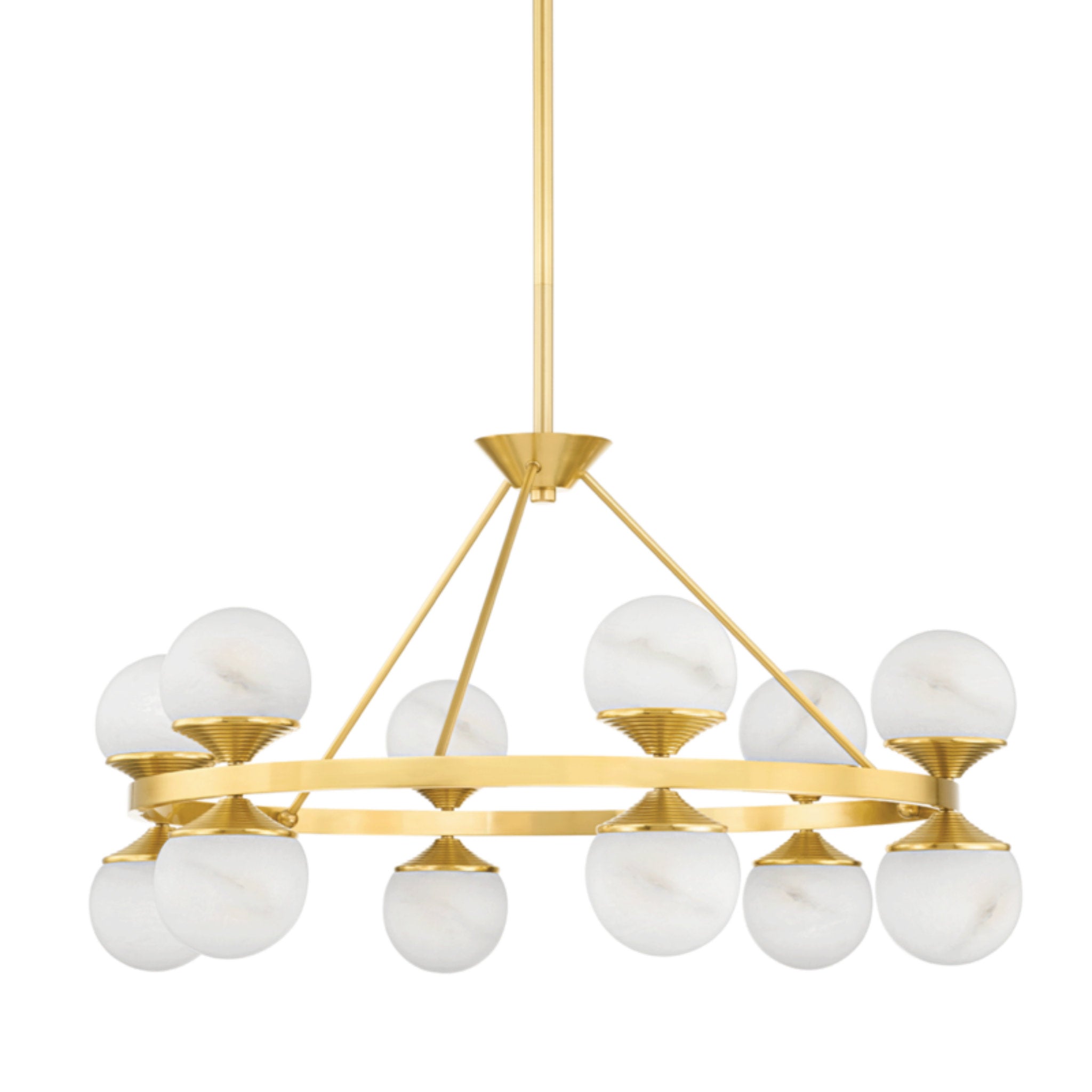 Grafton 12-Light Chandelier in  Aged Brass 34L x 34W x 18.75H