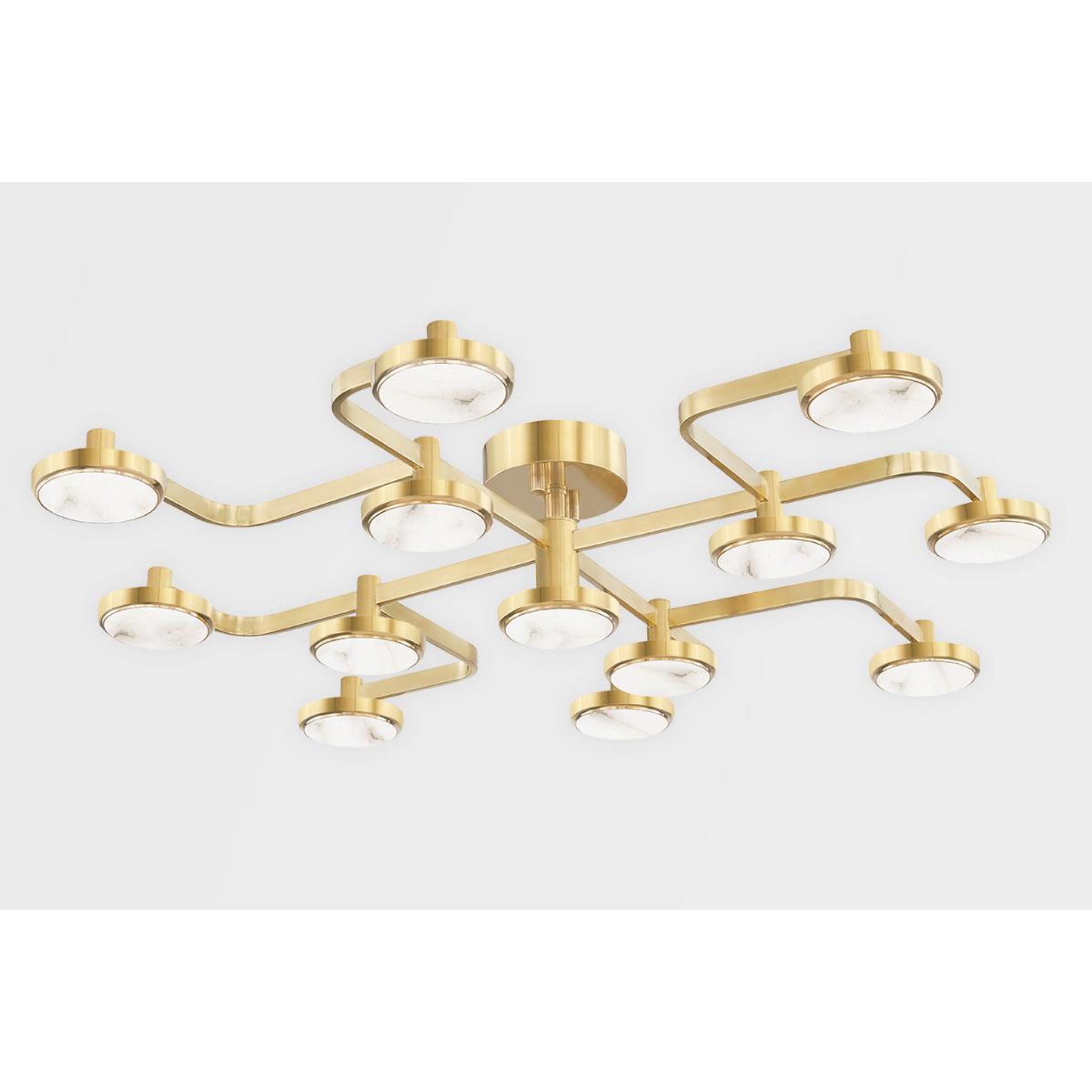 Meander 13-Light Semi Flush in Polished Nickel 43.25L x 43.25W x 8.5H