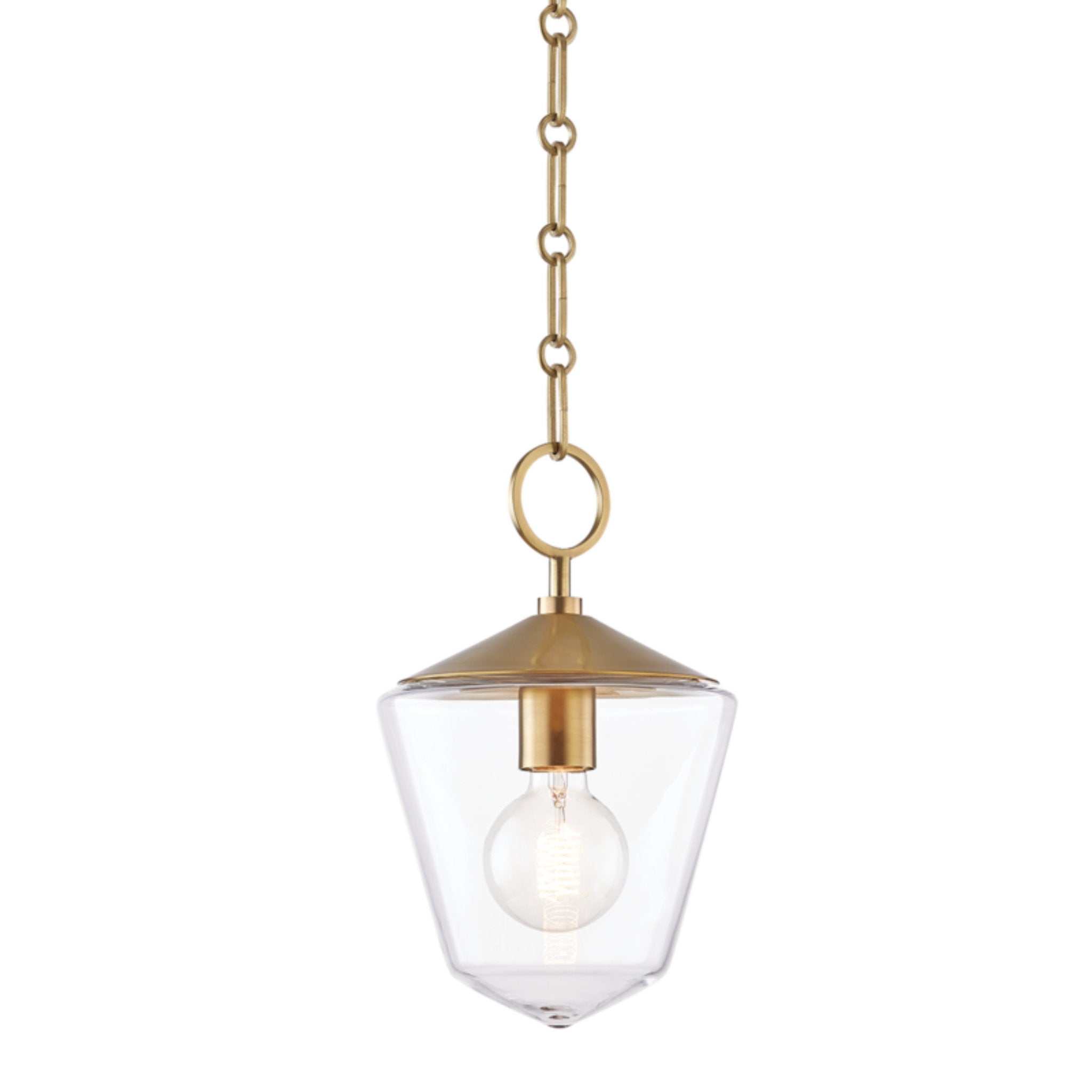 Greene 1-Light Pendant in  Aged Brass 8L x 8W x 13.25H
