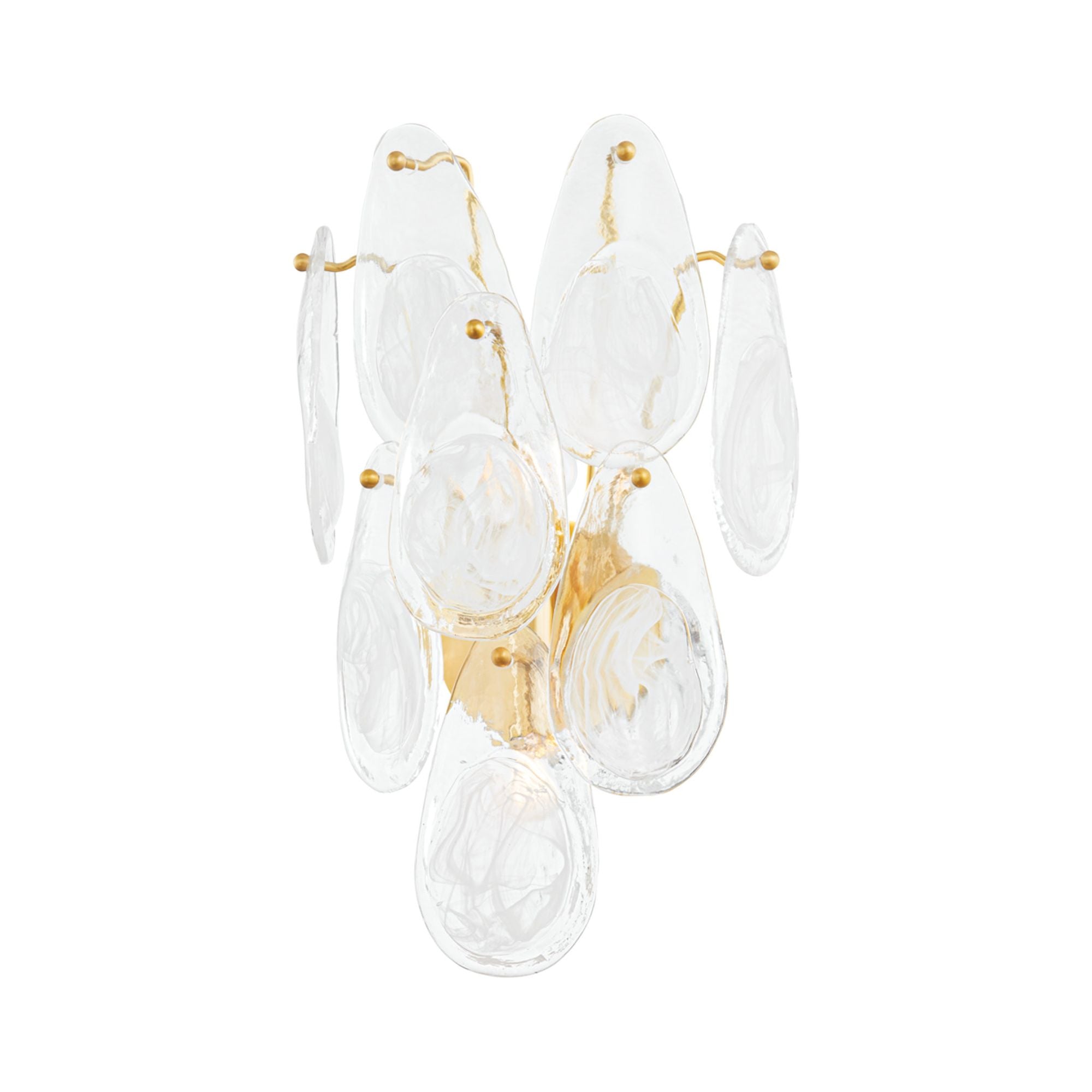 Darcia 2-Light Wall Sconce in Aged Brass 13.75W x 20.25H