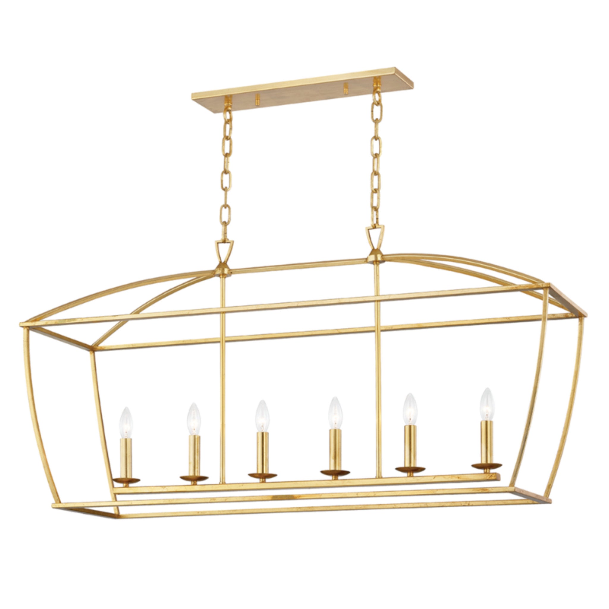 Bryant 6-Light Linear in  Gold Leaf 48.25L x 13.75W x 24H