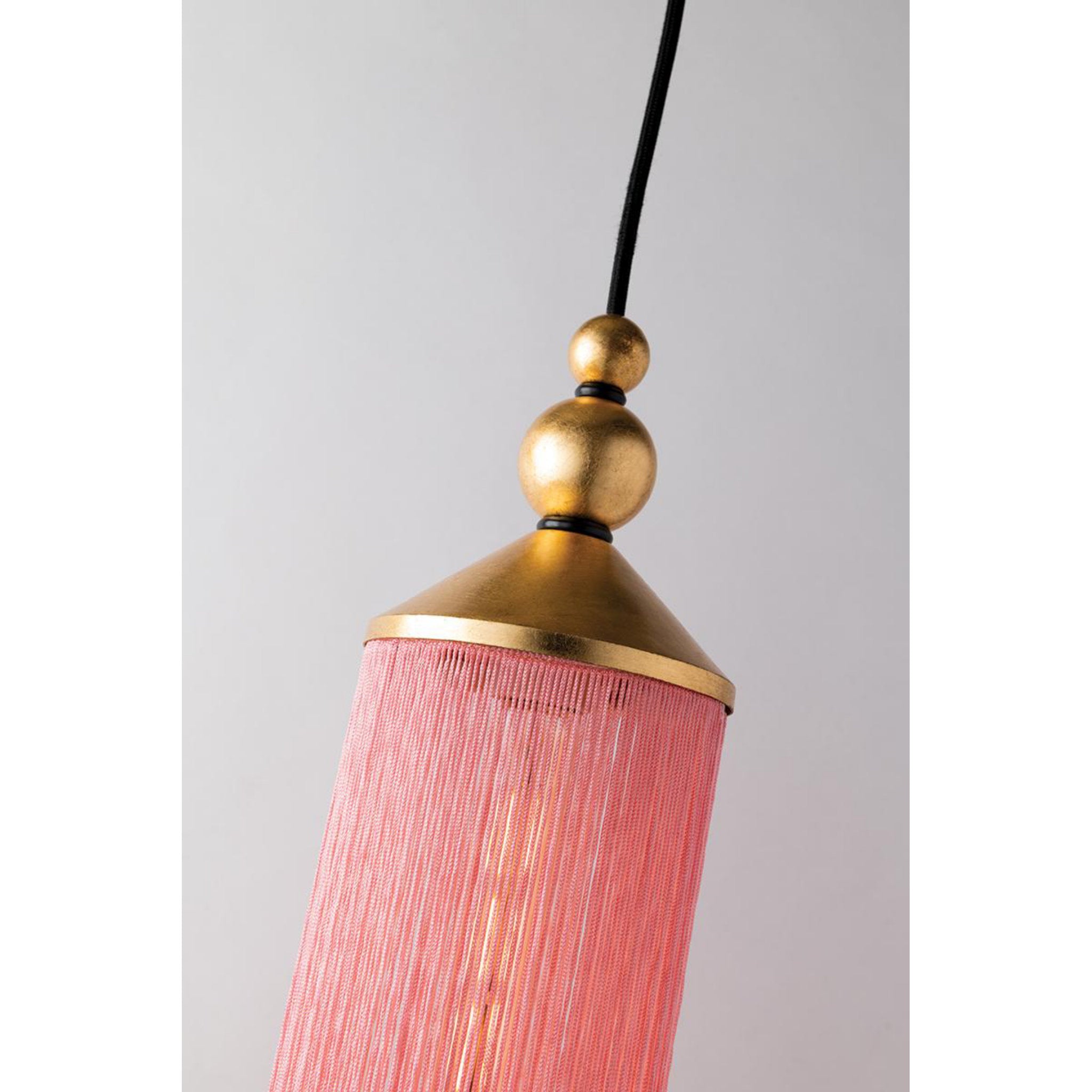 Scarlett 1-Light Pendant in Gold Leaf/Pink