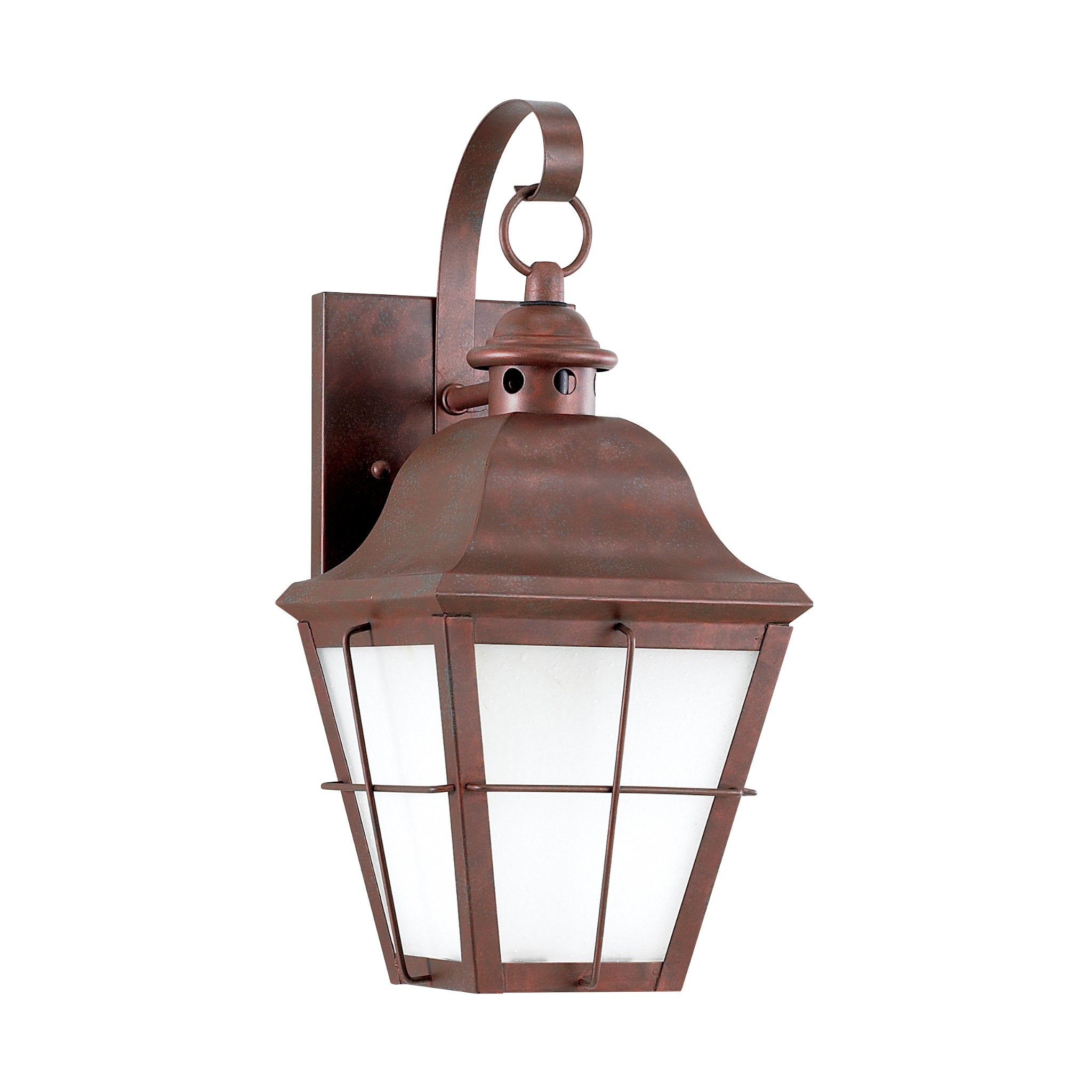 Chatham One Light Outdoor Wall Lantern Traditional Fixture Dark Sky 6.75" Width 14.5" Height Brass Clear Seeded Shade in Weathered Copper